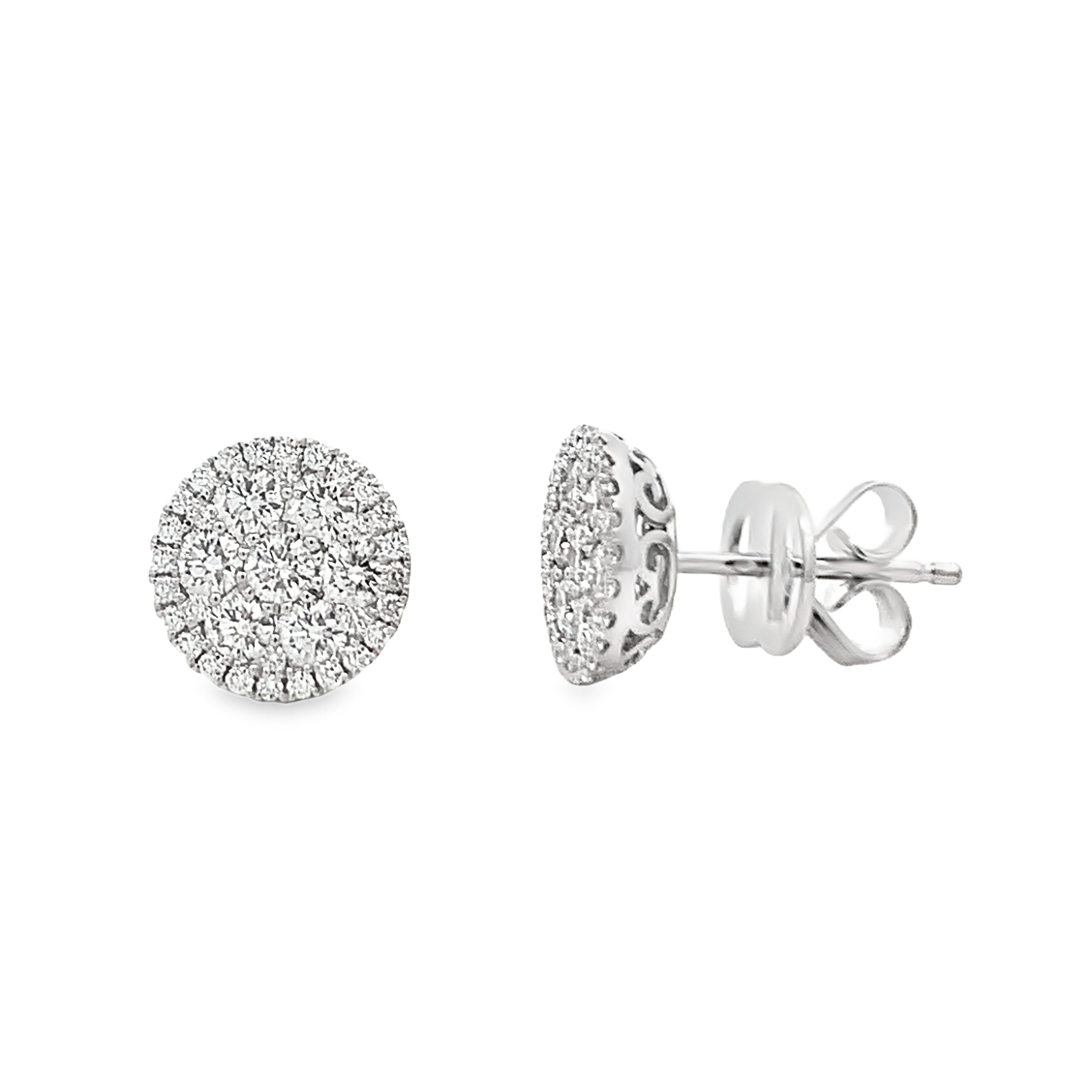 Damaso 18K White Gold Diamond Cluster Studs