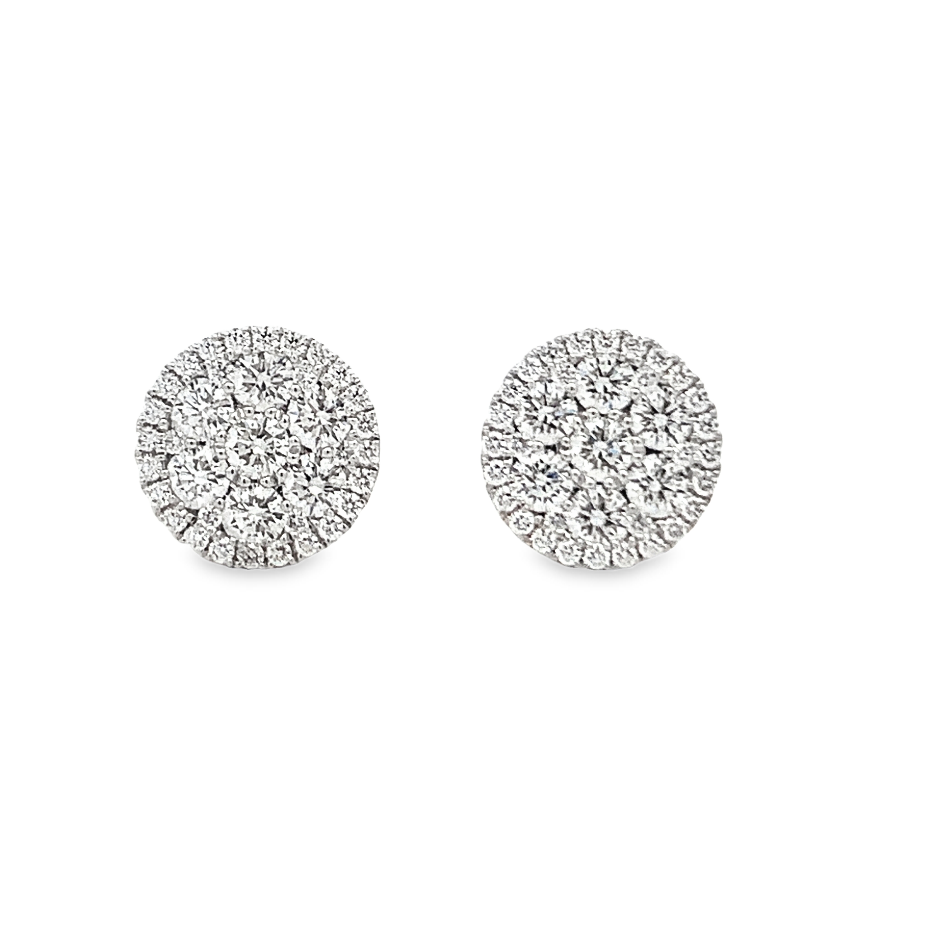 Damaso 18K White Gold Diamond Cluster Studs