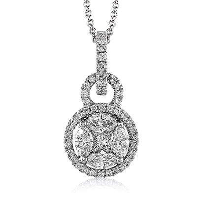 Simon G. 18K White Gold Diamond Pendant