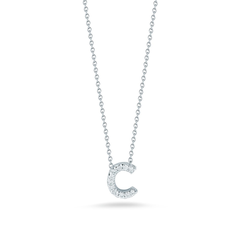 Roberto Coin 18K White Gold Tiny Treasures Love Letter C Pendant