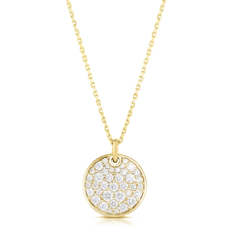 Malka 18K Yellow Gold Flourescent Heart Diamond Circle Pendant