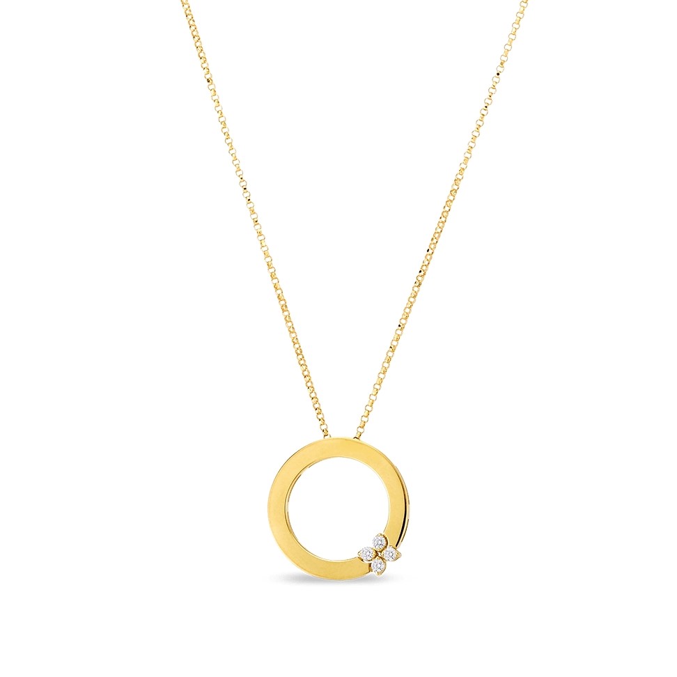 Roberto Coin 18K Yellow Gold Love in Verona Circle Pendant