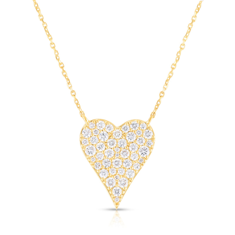 Malka 18K Yellow Gold Flourescent S Diamond Heart Pendant