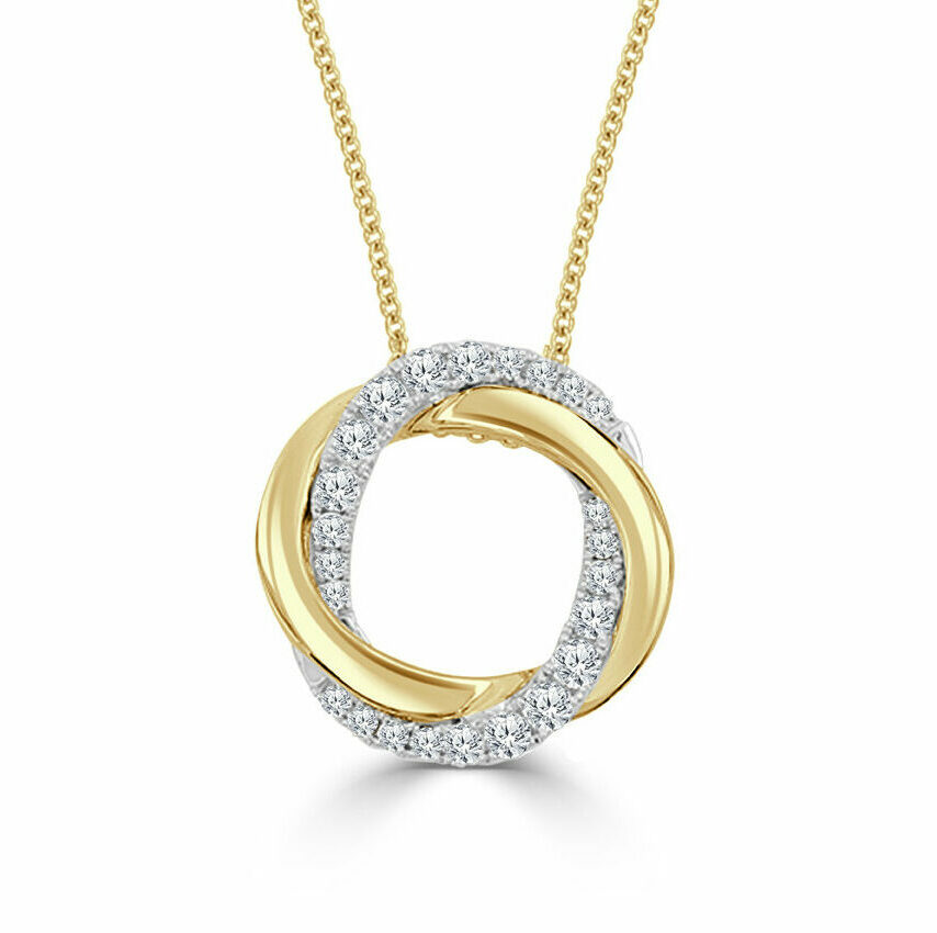 Frederic Sage 14K Two-Tone Diamond Twist Circle Pendant