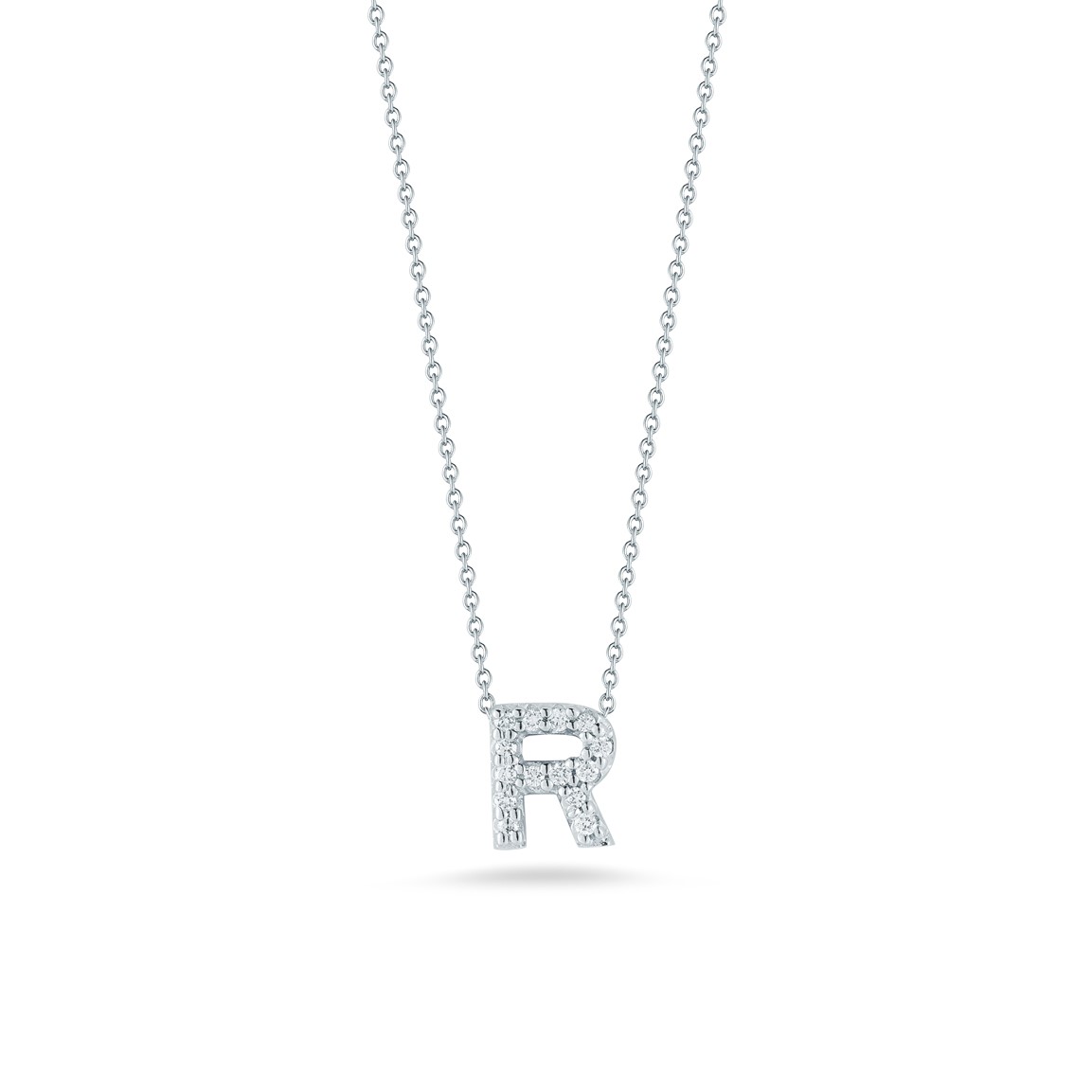 Roberto Coin 18K White Gold Tiny Treasures Love Letter Diamond R Pendant