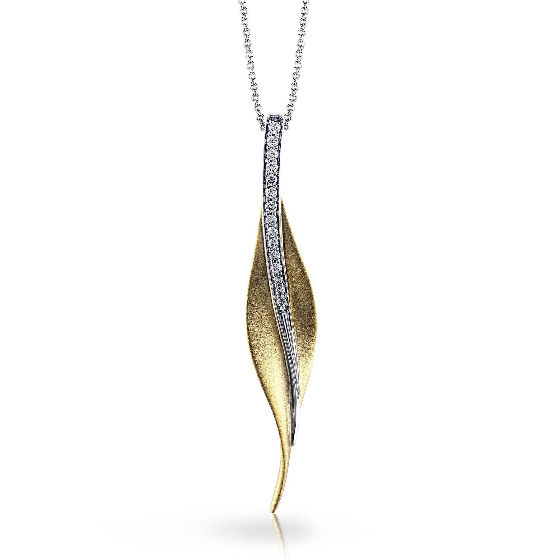 Simon G. 18K Two-Tone Fallen Leaves Diamond Pendant