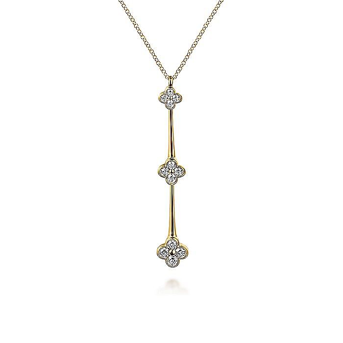 Gabriel & Co. 14K Yellow Gold Graduating Diamond Vertical Pendant