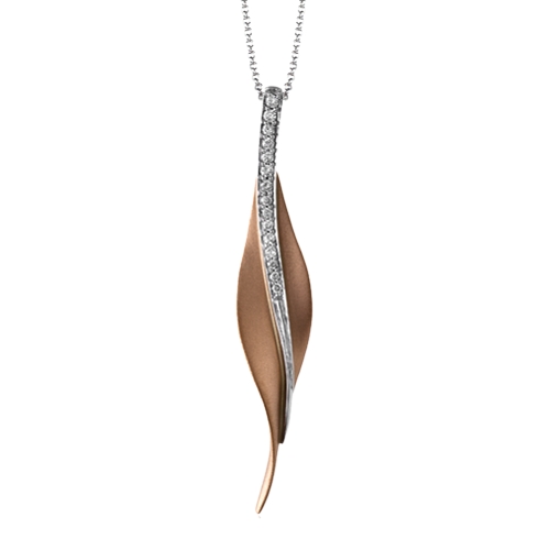 Simon G 18K White & Rose Gold Fallen Leaves Pendant