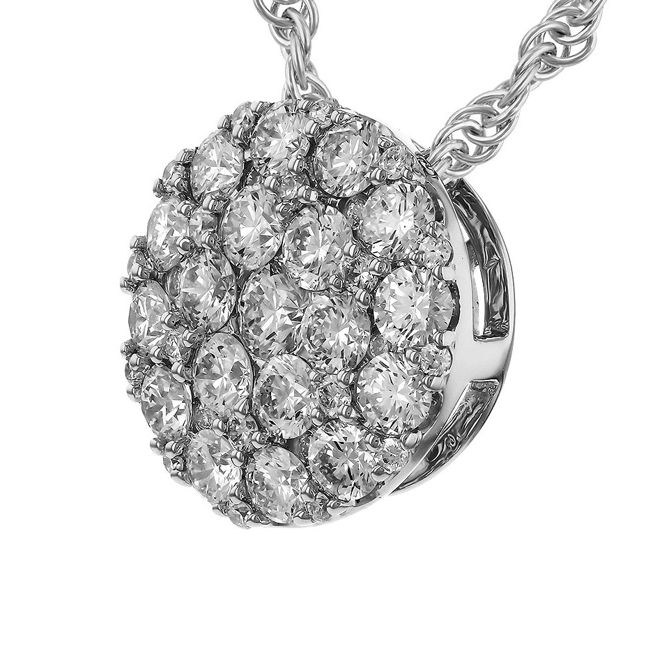 Allison Kaufman 14K White Gold Diamond Cluster Pendant