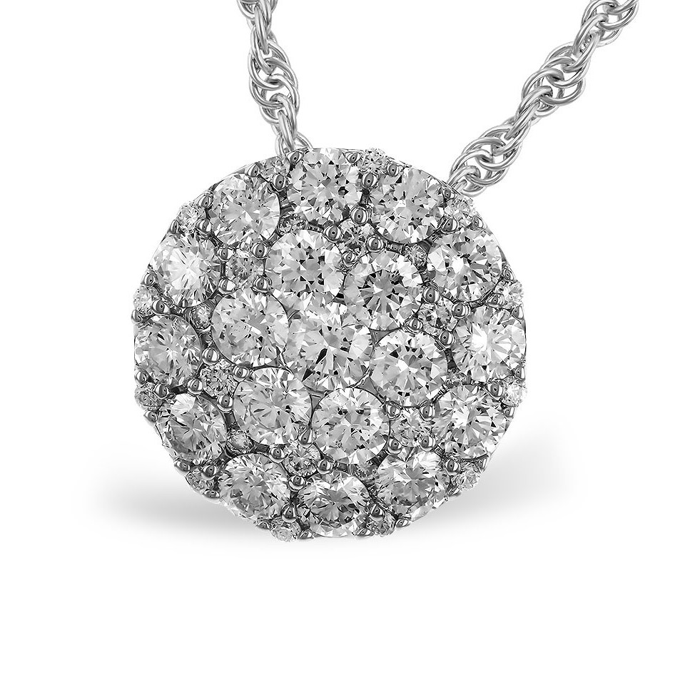 Allison Kaufman 14K White Gold Diamond Cluster Pendant