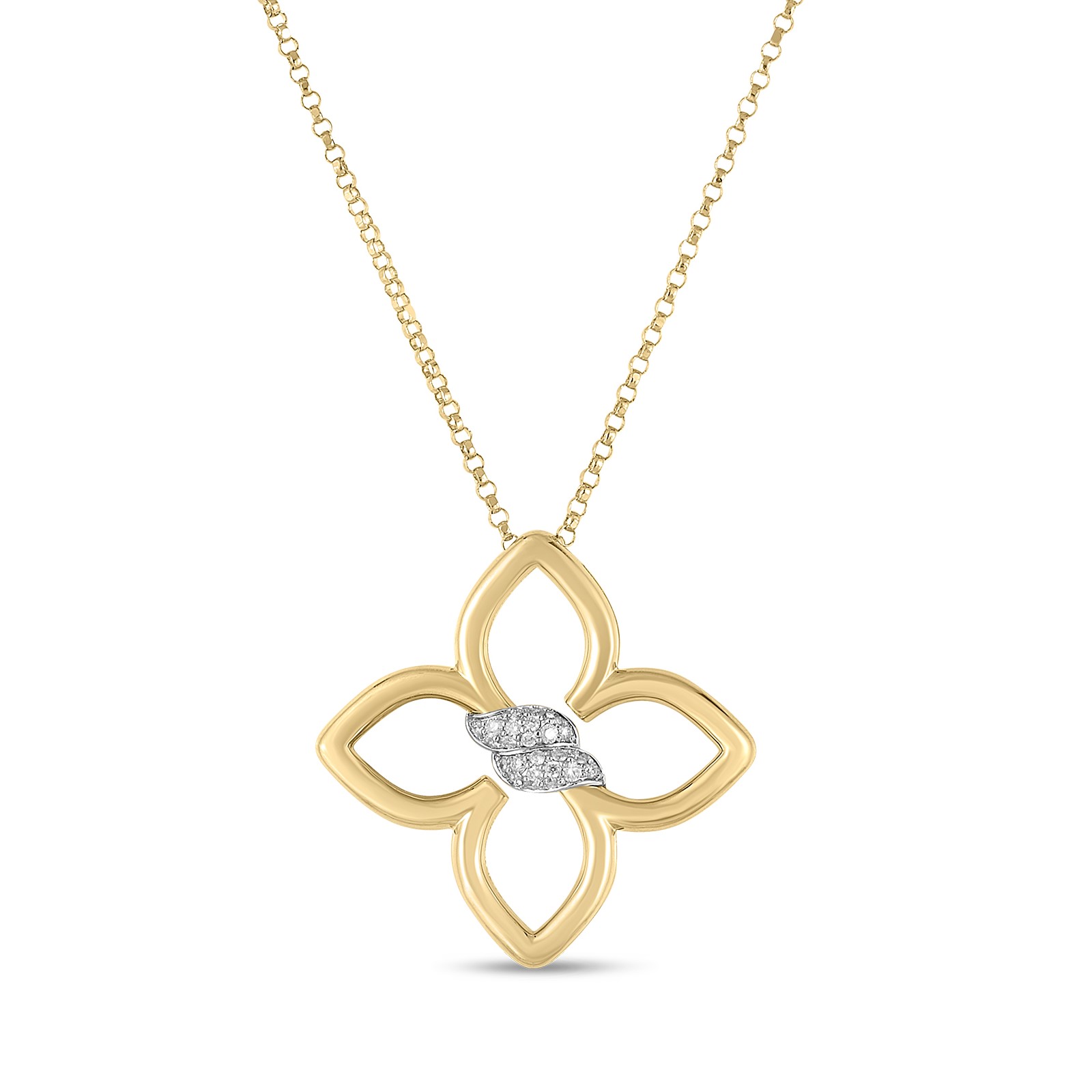 Roberto Coin 18K Two-Tone Cialoma Diamond Flower Pendant