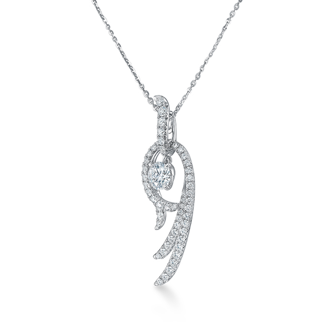 Hearts On Fire 18K White Gold Twisted Diamond Pendant