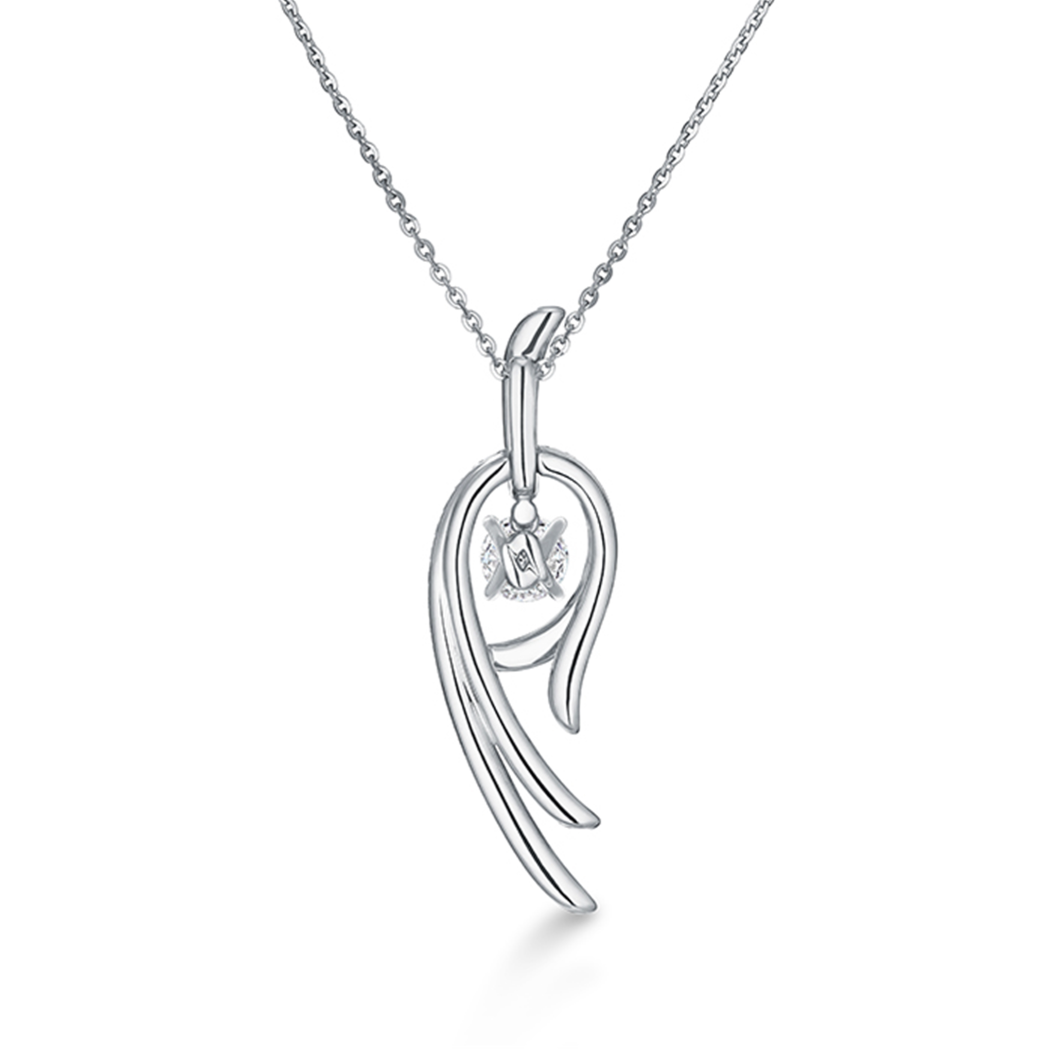 Hearts On Fire 18K White Gold Twisted Diamond Pendant