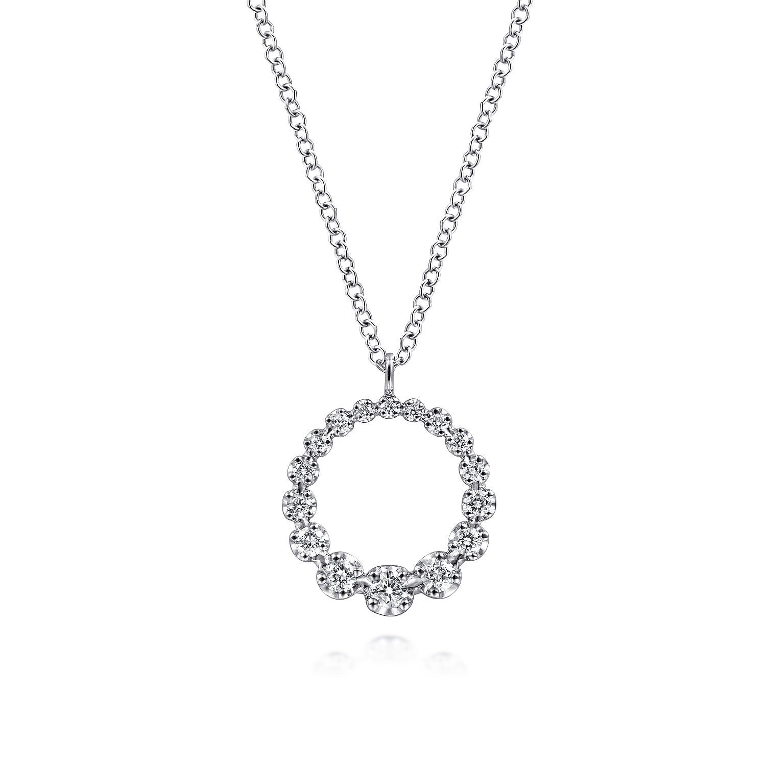 Gabriel & Co. 14K White Gold Diamond Circle Pendant