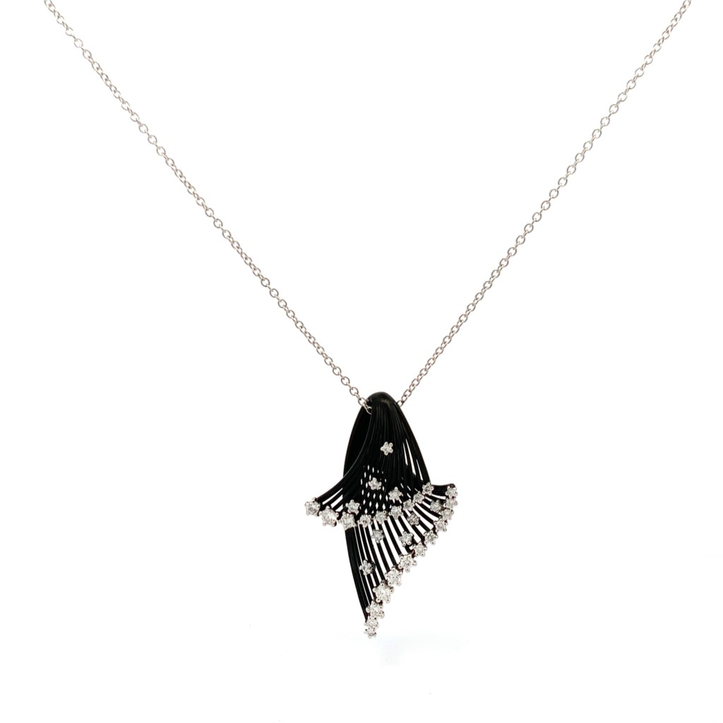 Giloro 18K Black Gold Freeform Diamond Pendant