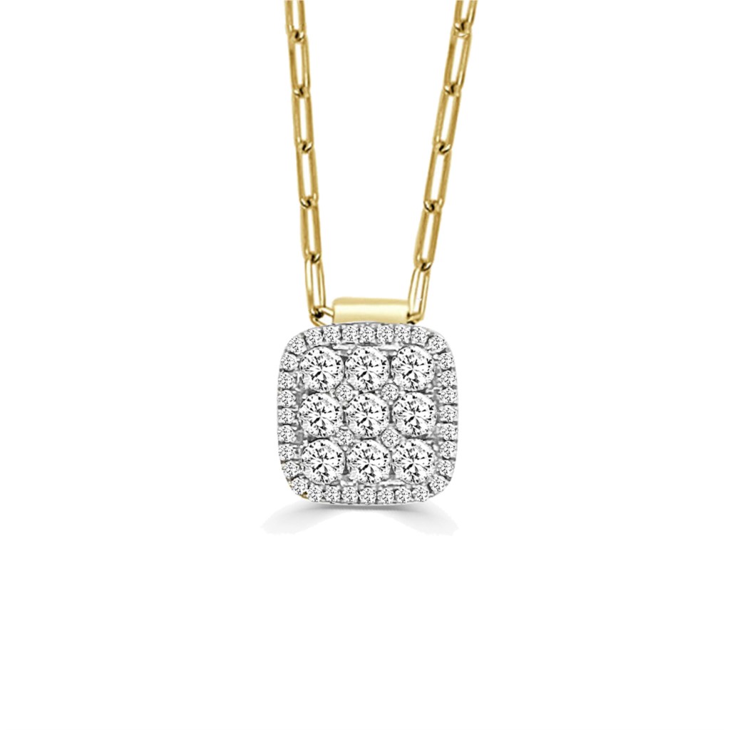 Frederic Sage 14K Two-Tone Diamond Cluster Pendant