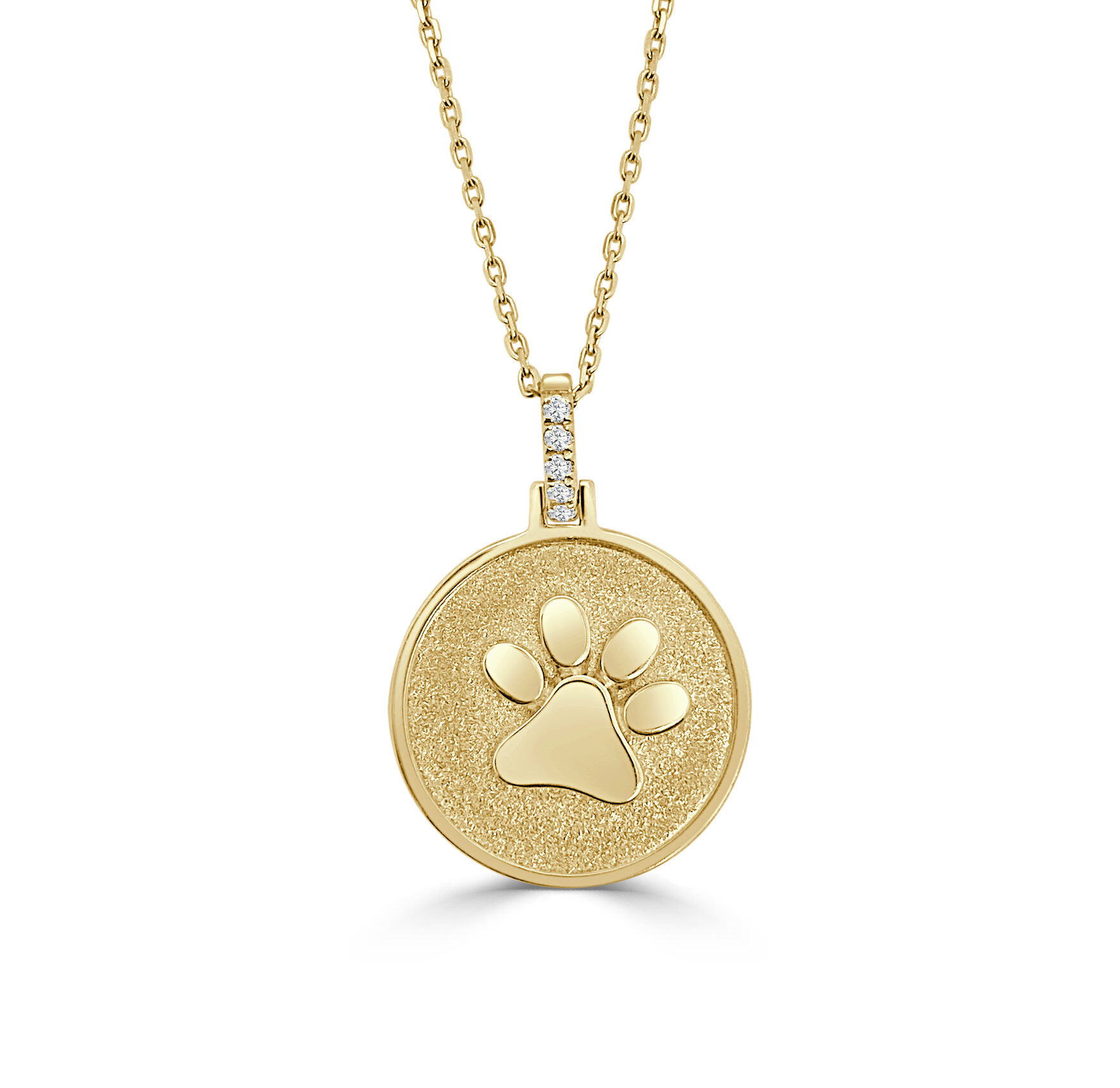 Frederic Sage 14K Yellow Gold Pawprint Medallion Pendant