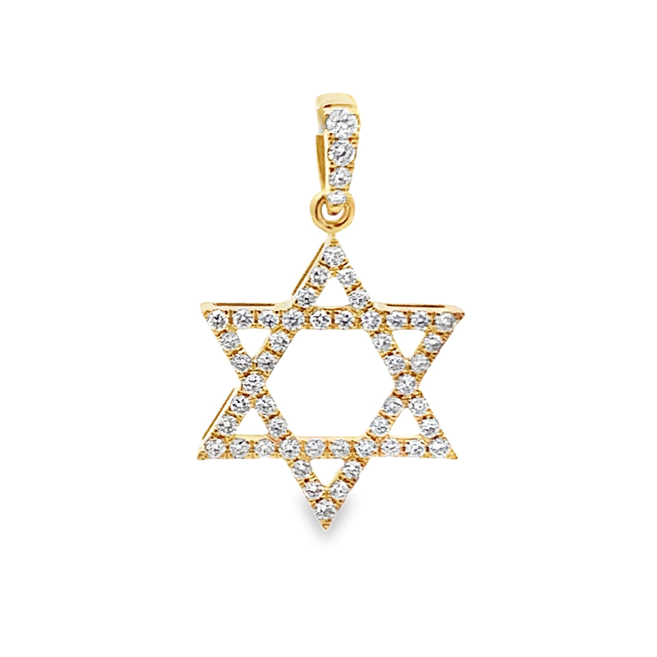 18K Yellow Gold Diamond Star of David Pendant