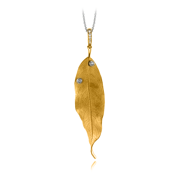 Simon G 18K Two-Tone Fallen Leaves Pendant