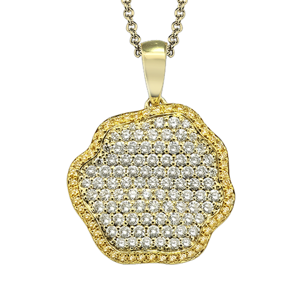 Simon G. 18K Yellow Gold Freeform Diamond Pave Pendant