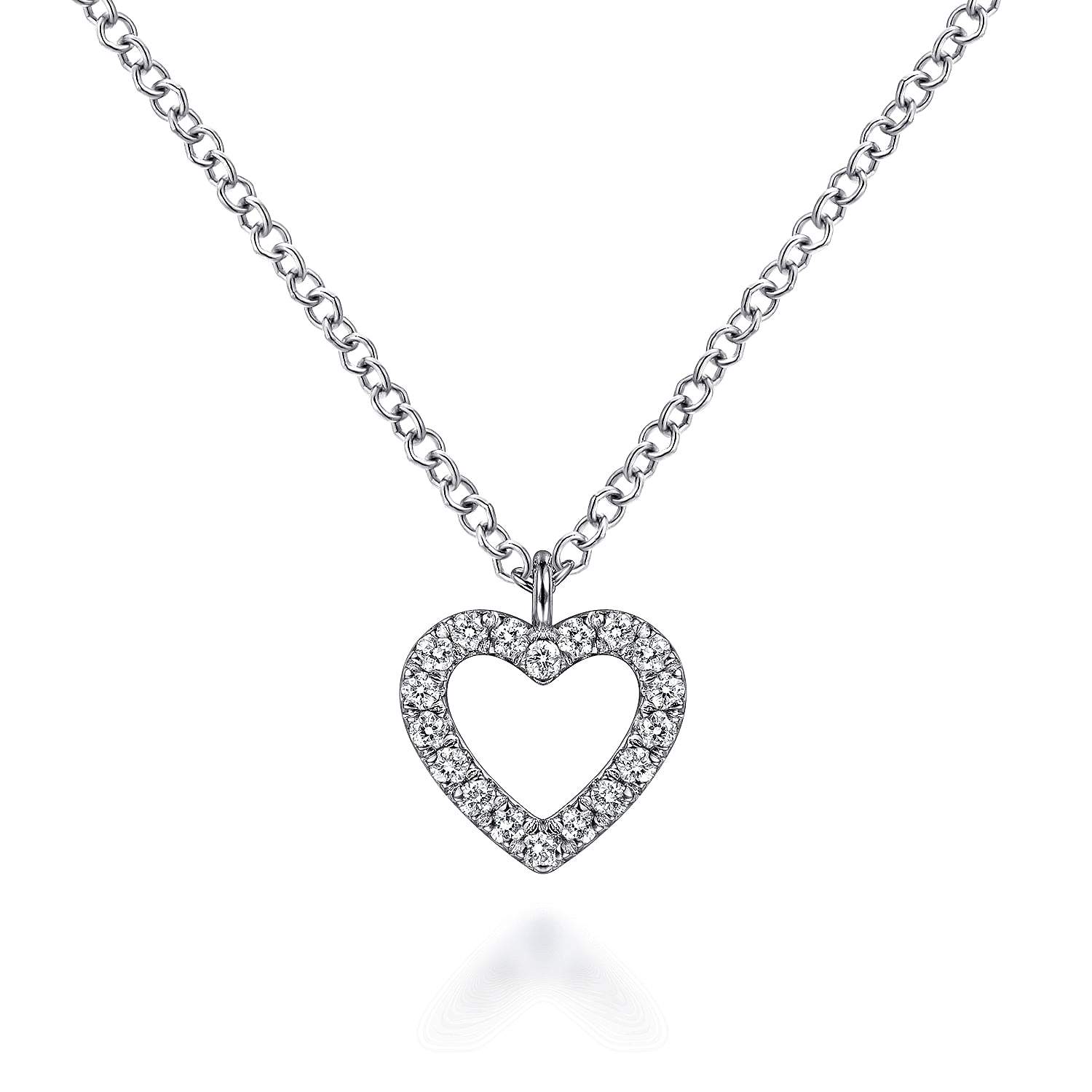 Gabriel & Co. 14K White Gold Diamond Heart Pendant