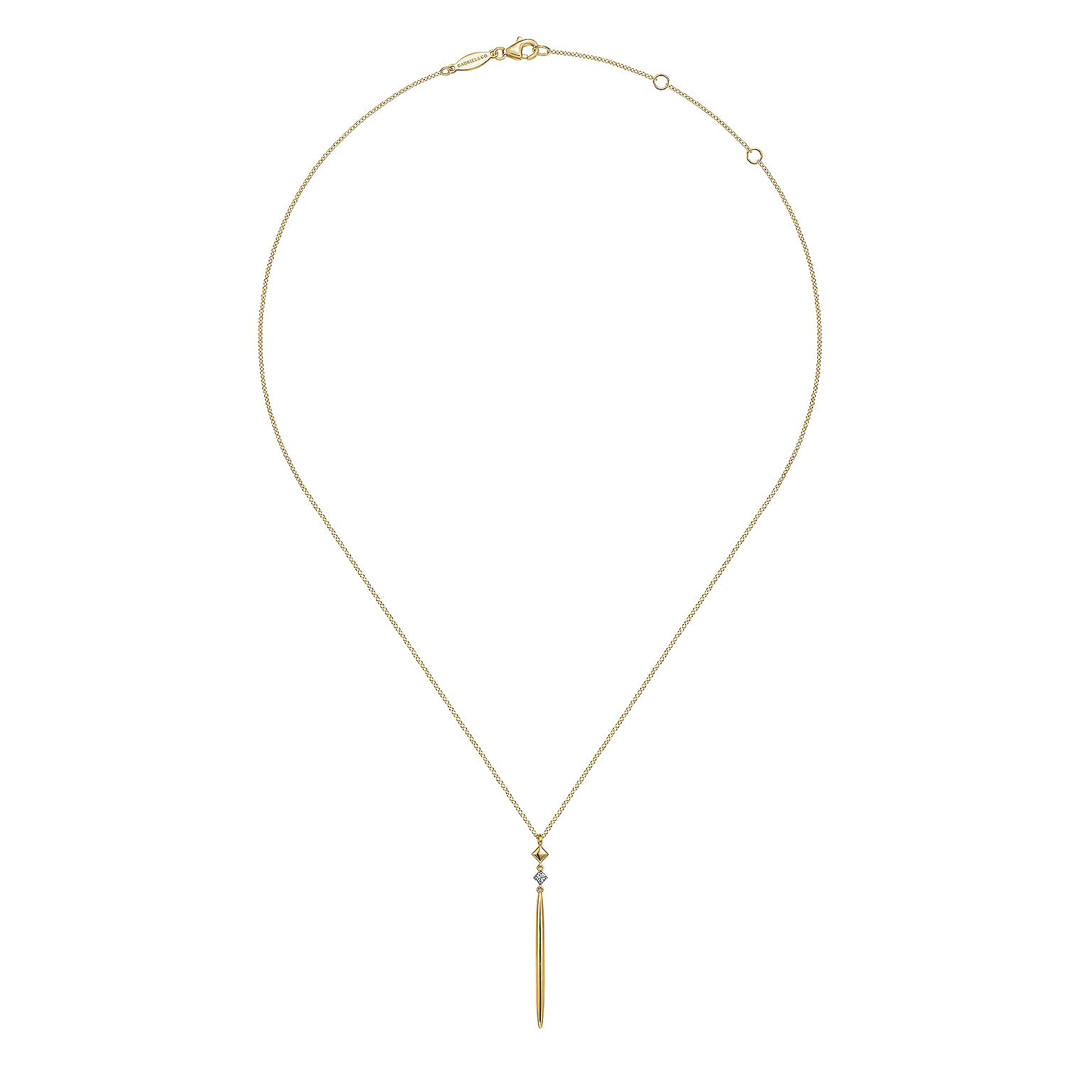 Gabriel & Co 14K Yellow Gold Diamond Drop Pendant