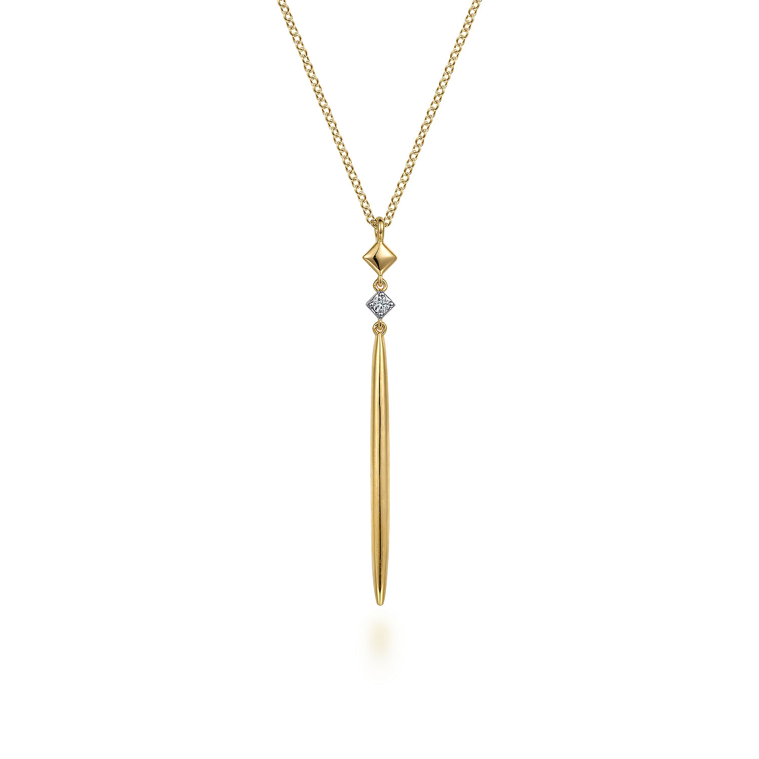 Gabriel & Co 14K Yellow Gold Diamond Drop Pendant