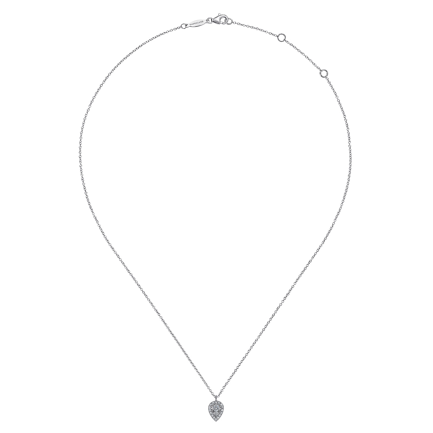 Gabriel & Co. 14K White Gold Diamond Teardrop Pendant