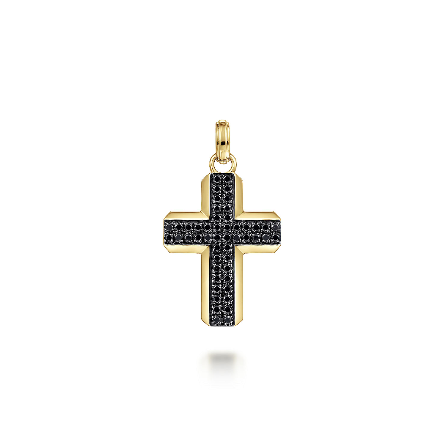 Gabriel & Co. 14K Yellow Gold Black Diamond Cross