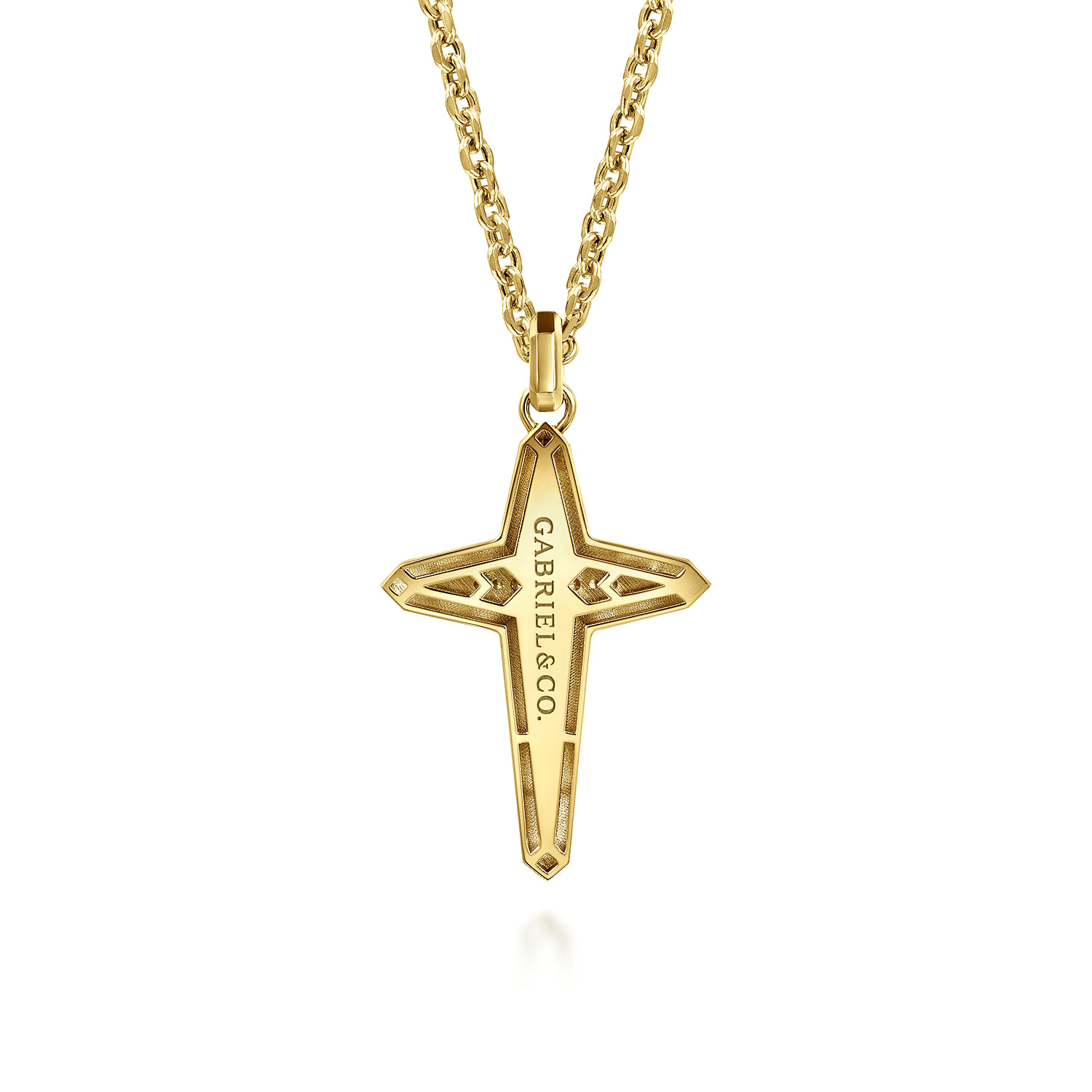 Gabriel & Co. 14K Yellow Gold Diamond Cross Pendant