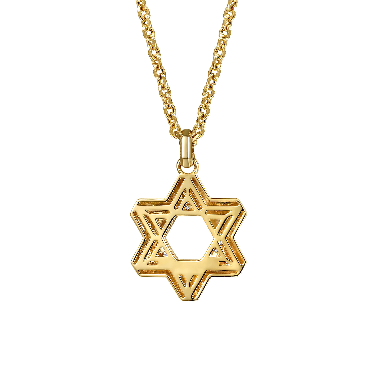 Gabriel & Co. 14K Yellow Gold Diamond Star of David Pendant