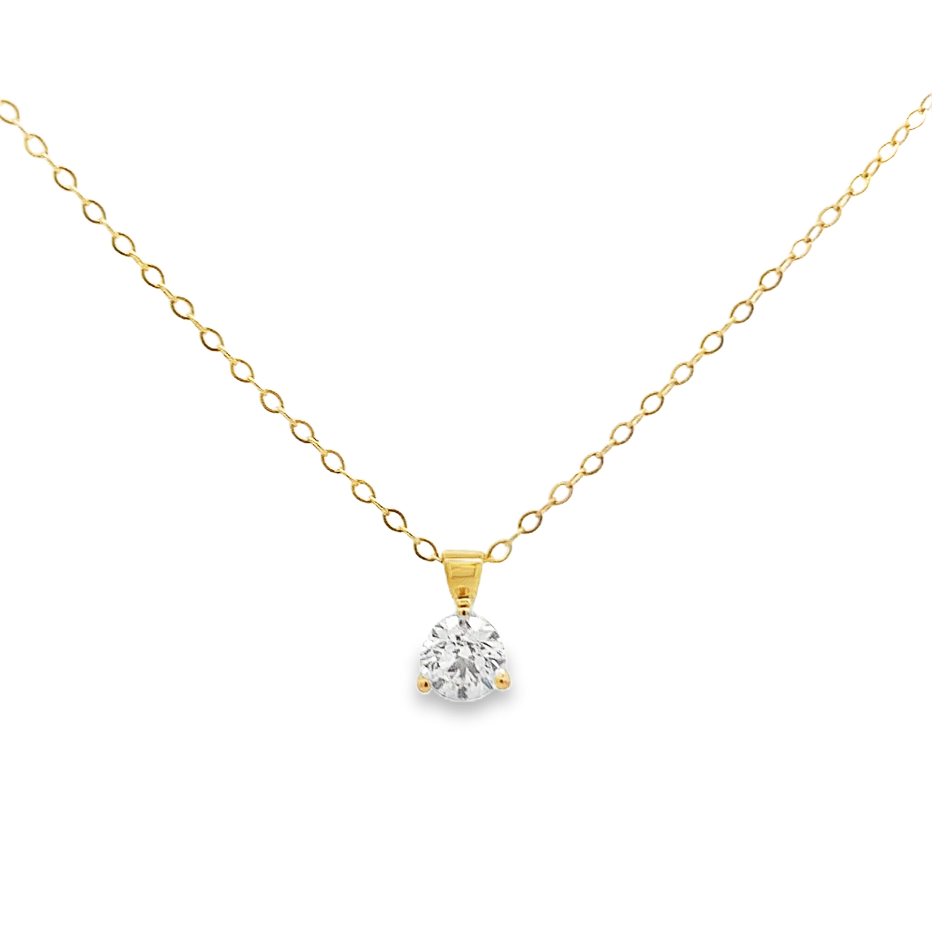 14K Yellow Gold 1/2-Carat Diamond Solitaire Pendant