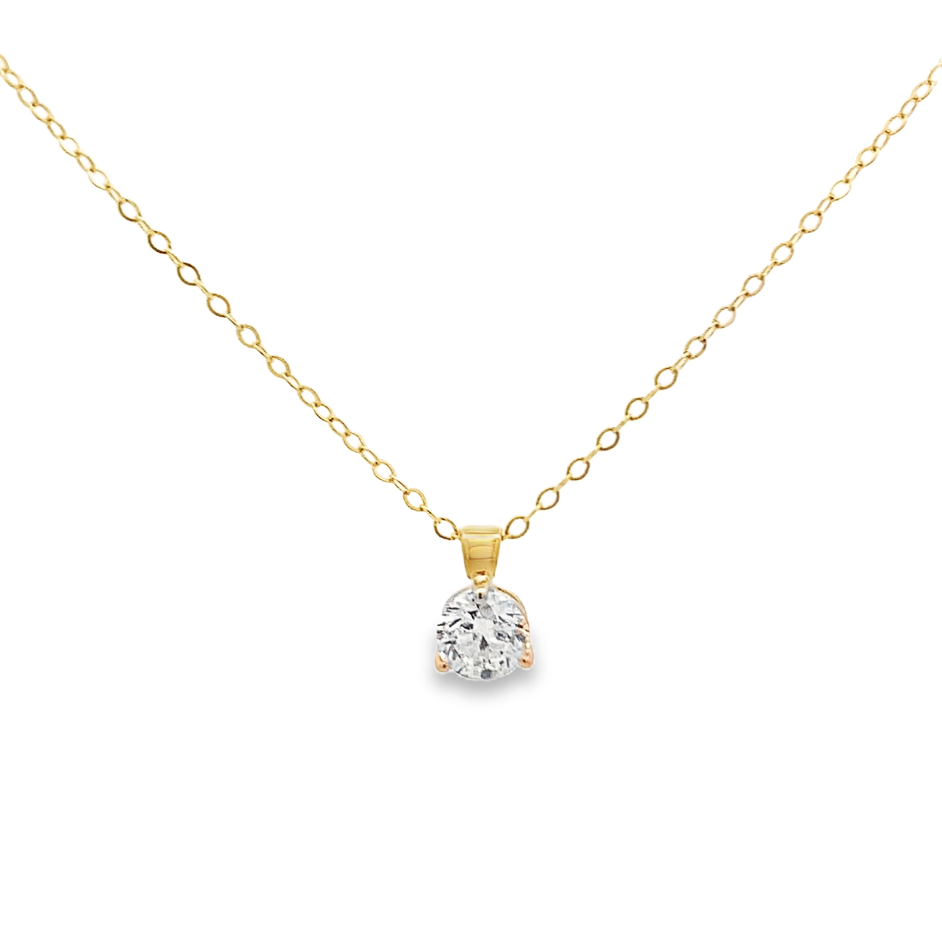 14K Yellow Gold 3/4-Carat Diamond Solitaire Pendant