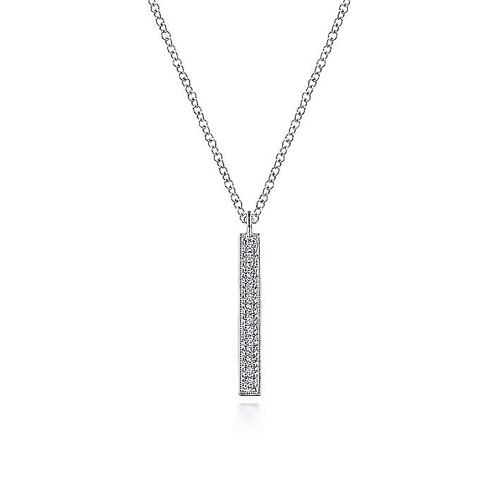 Gabriel & Co. 14K White Gold Diamond Bar Pendant