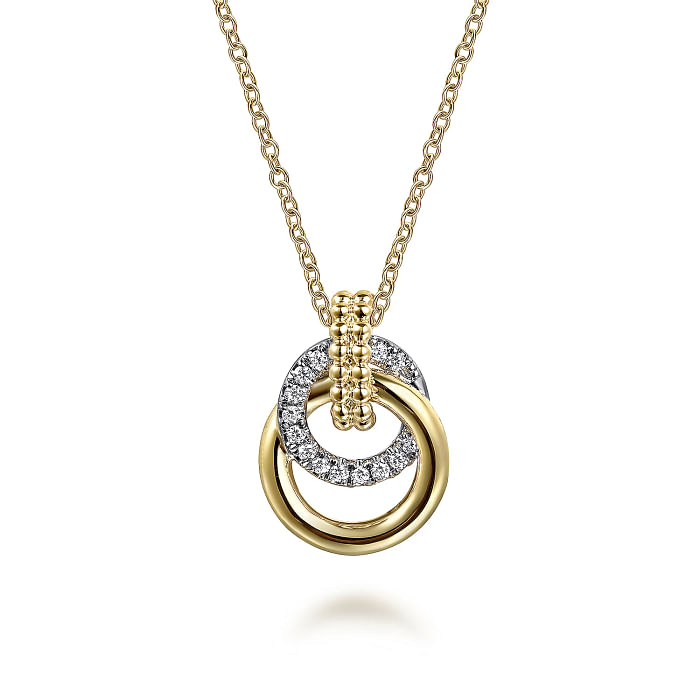 Gabriel & Co. 14K Two-Tone Bujukan Diamond Circles Pendant