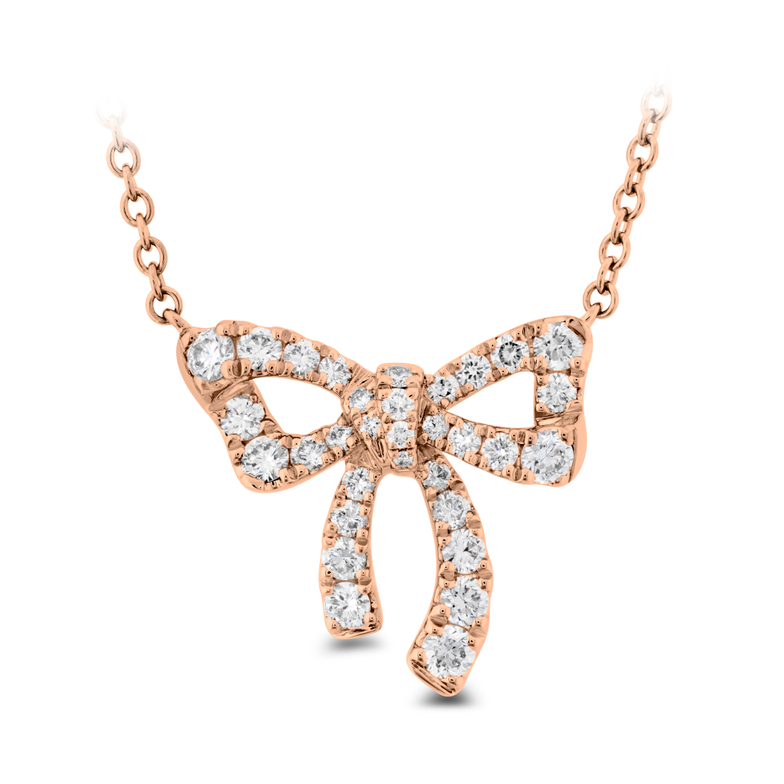 Memoire 18K Rose Gold Bow Tie Necklace