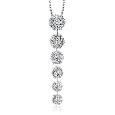 Simon G. 18K White Gold Diamond Drop Pendant