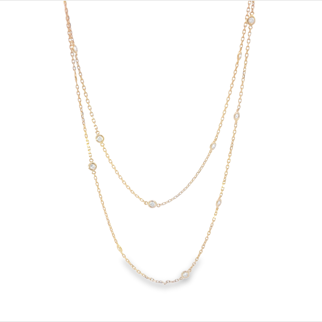 14K Yellow Gold Diamonds by the Yard Necklace