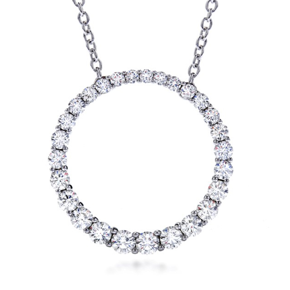 Hearts on Fire 18K White Gold Diamond Circle Necklace