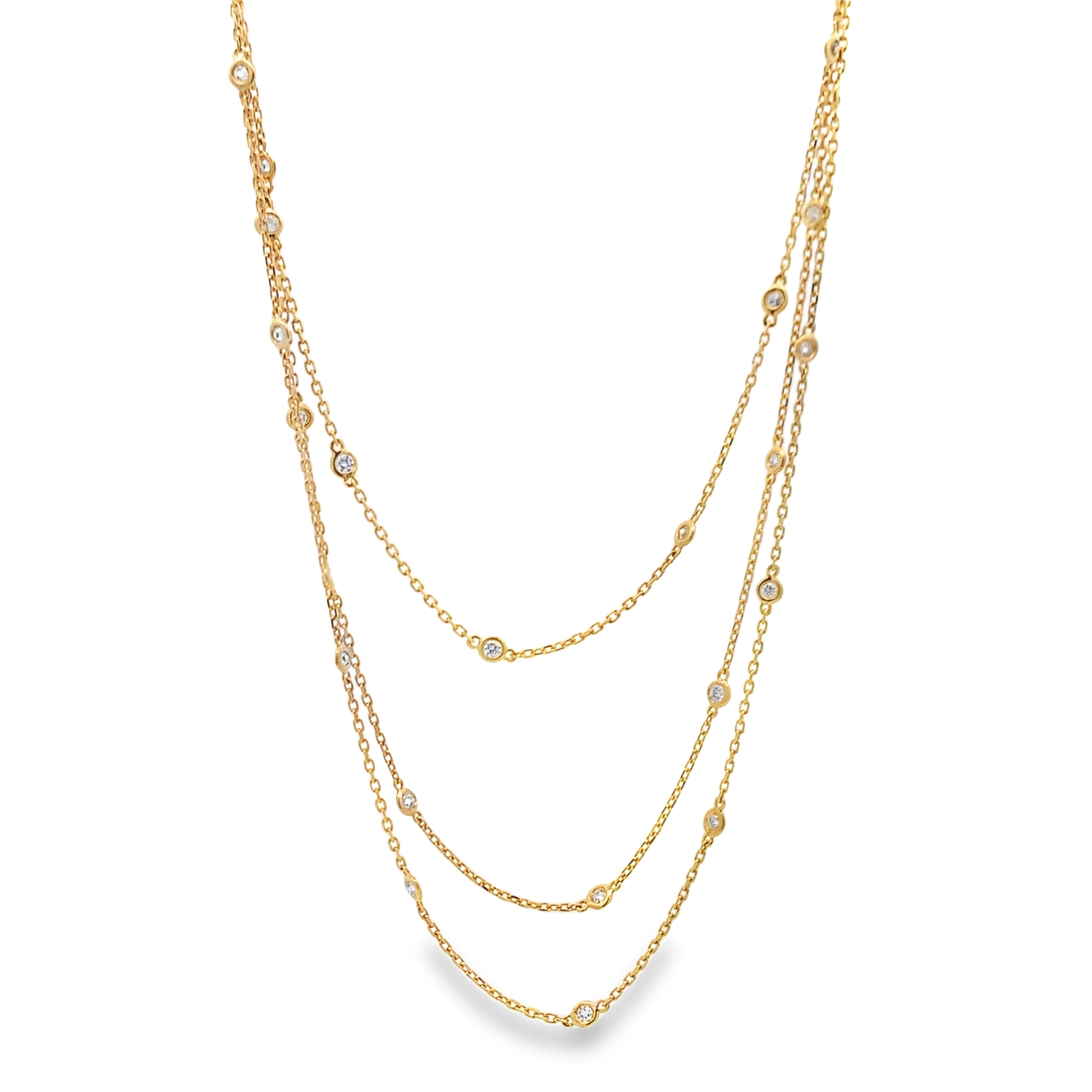 14K Yellow Gold Diamonds by the Yard Necklace