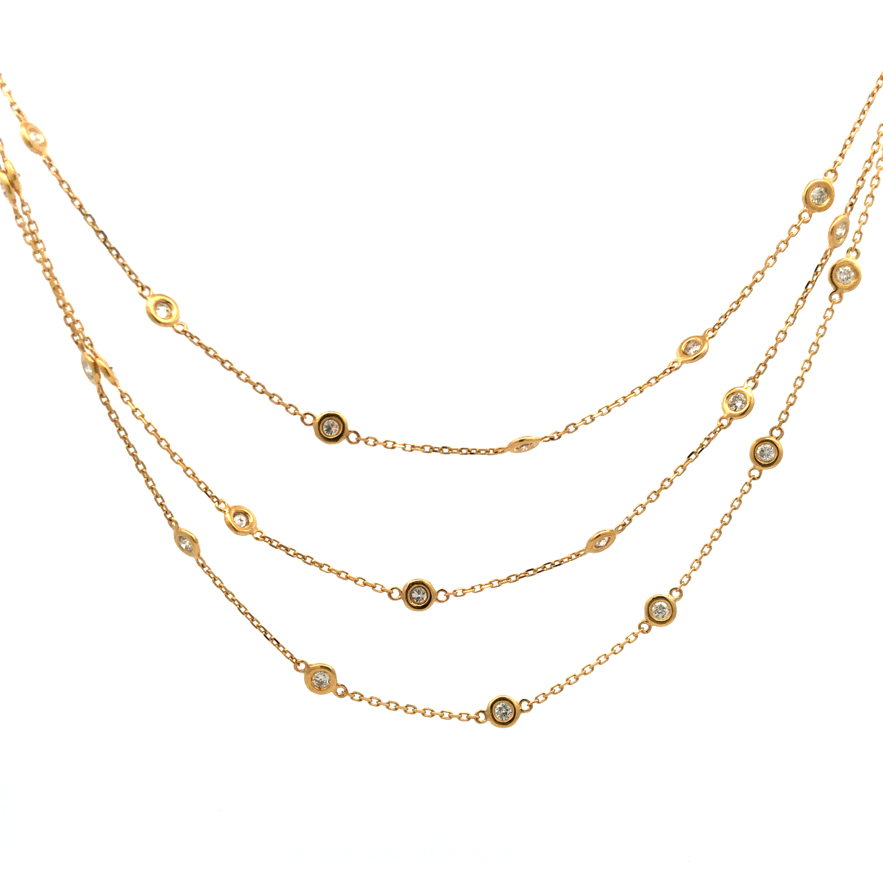 18K Yellow Gold Diamonds by the Yard Necklace