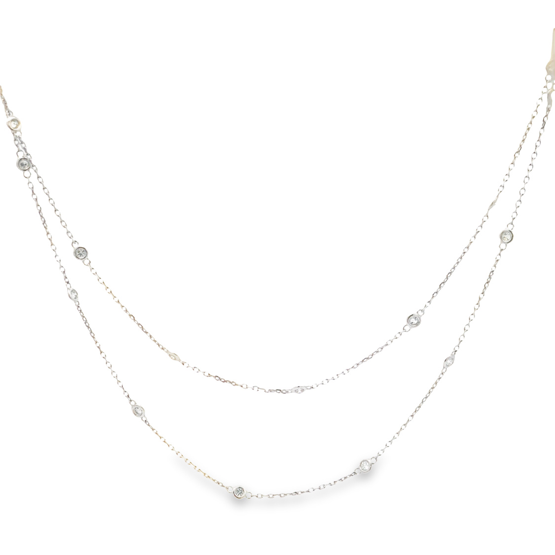 14K White Gold Diamonds by the Yard Necklace