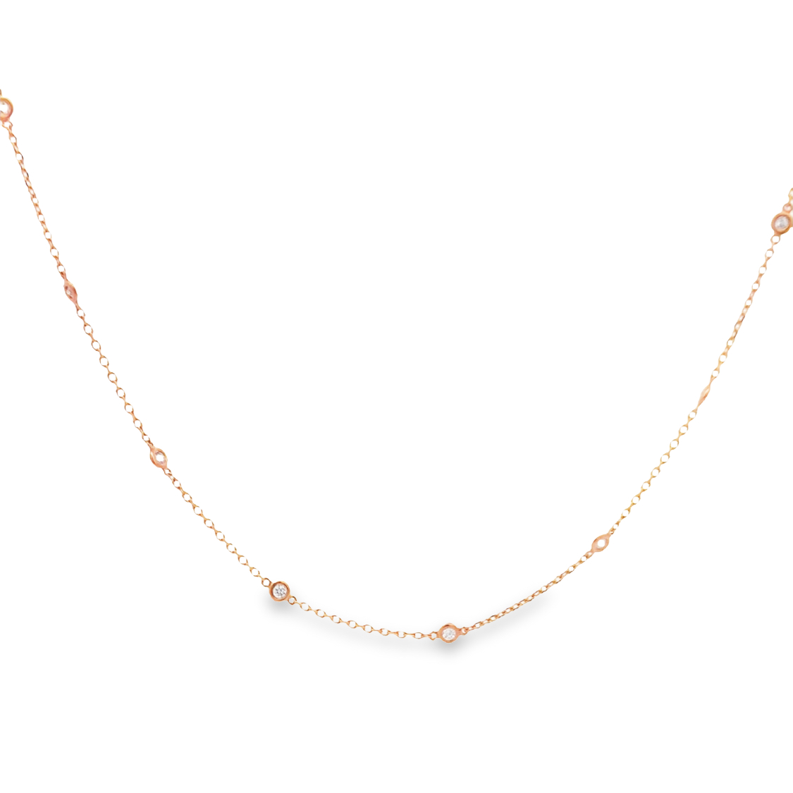 14K Rose Gold Diamonds By The Yard Necklace