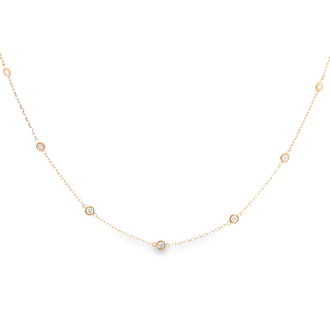 14K Rose Gold Diamonds By The Yard Necklace