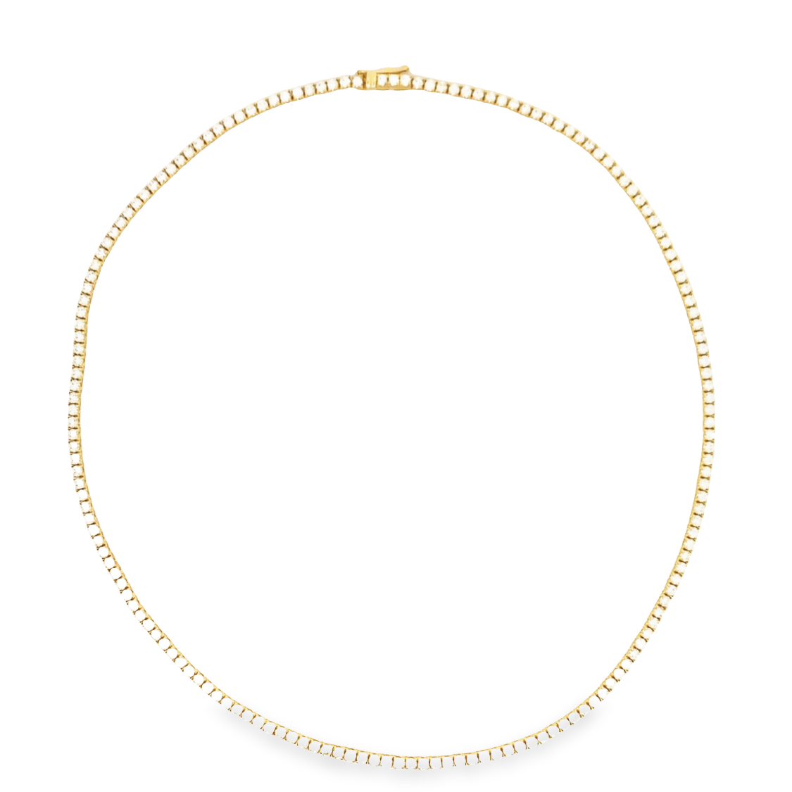 Norman Silverman 18K Yellow Gold Diamond Tennis Necklace