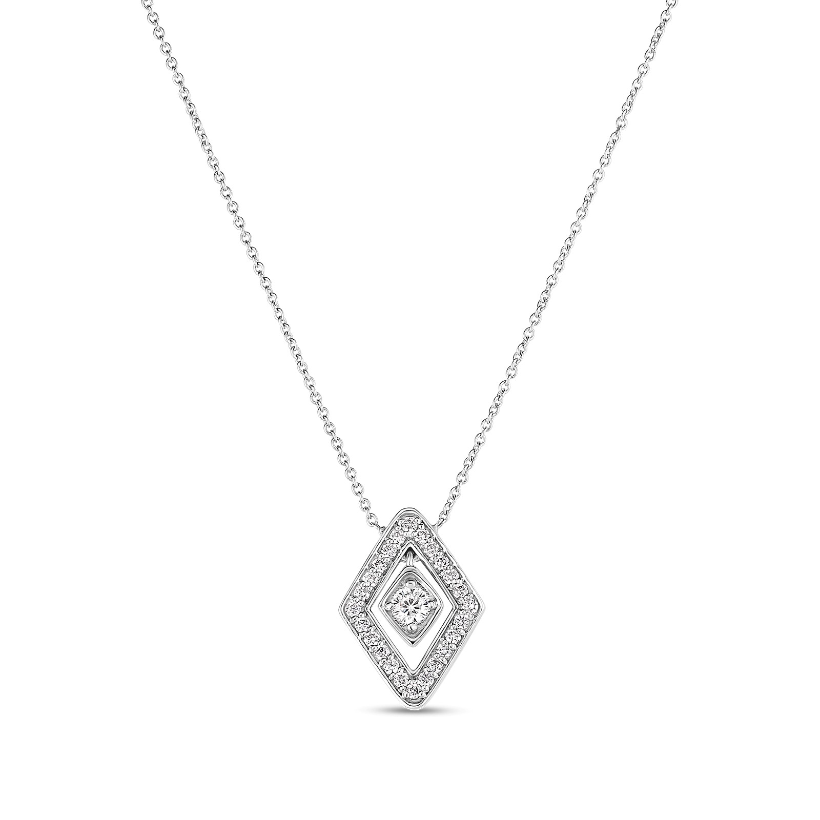 Roberto Coin 18K White Gold Diamante Diamond Pendant