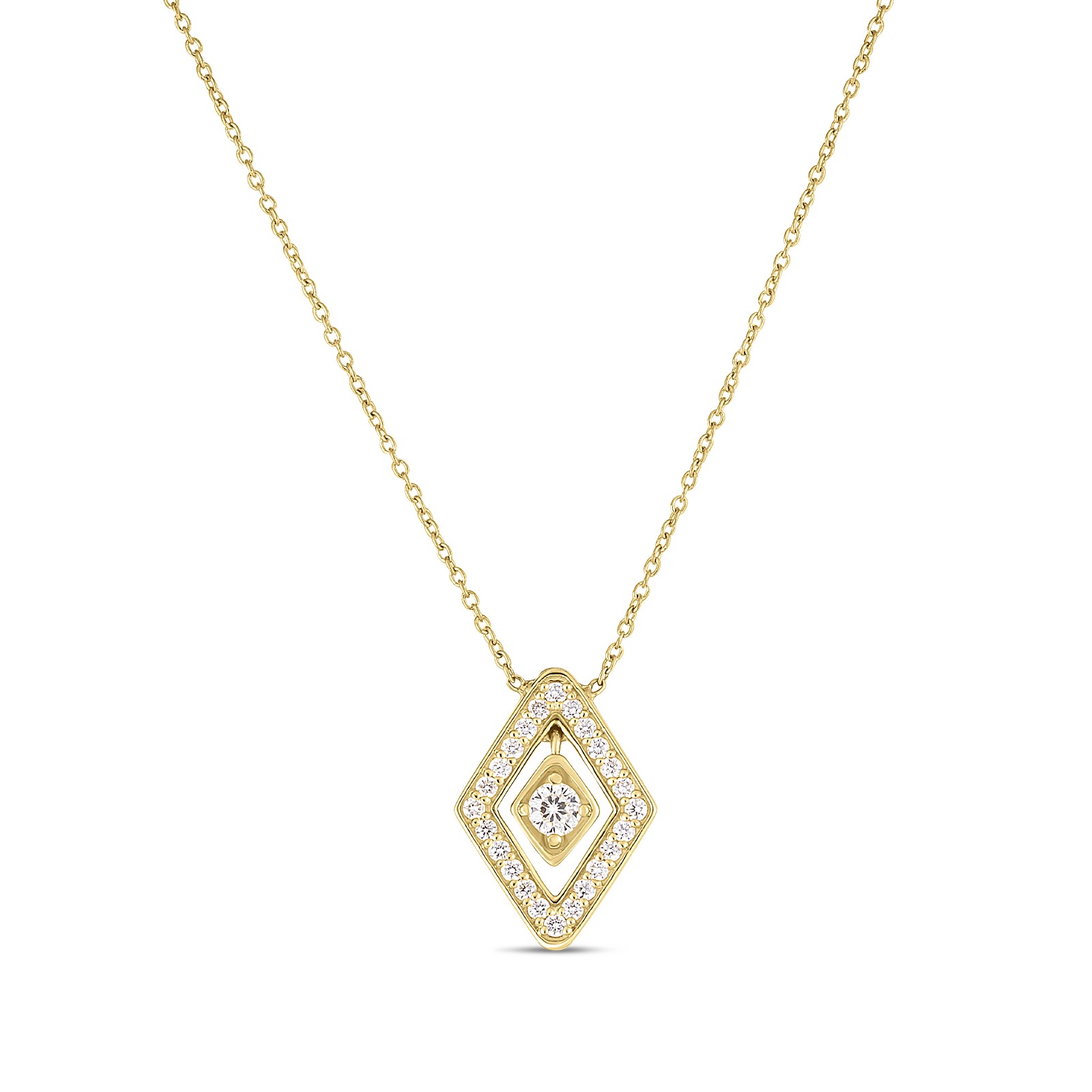 Roberto Coin 18K Yellow Gold Diamante Diamond Pendant