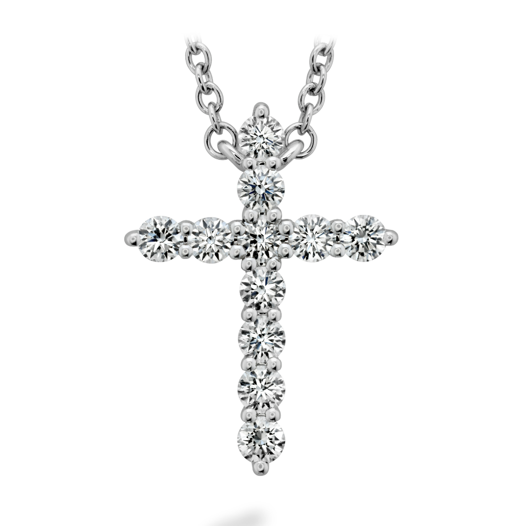 Hearts on Fire 18K White Gold Diamond Cross Pendant