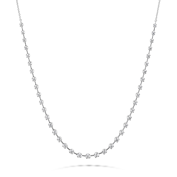 Memoire 18K White Gold Diamond Station Necklace