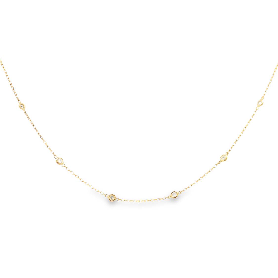 14K Yellow Gold Diamonds By The Yard Necklace